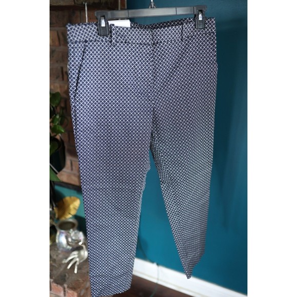 H&M Womens NWT Blue Size 12 Patterned Slacks Stretch - Picture 1 of 5
